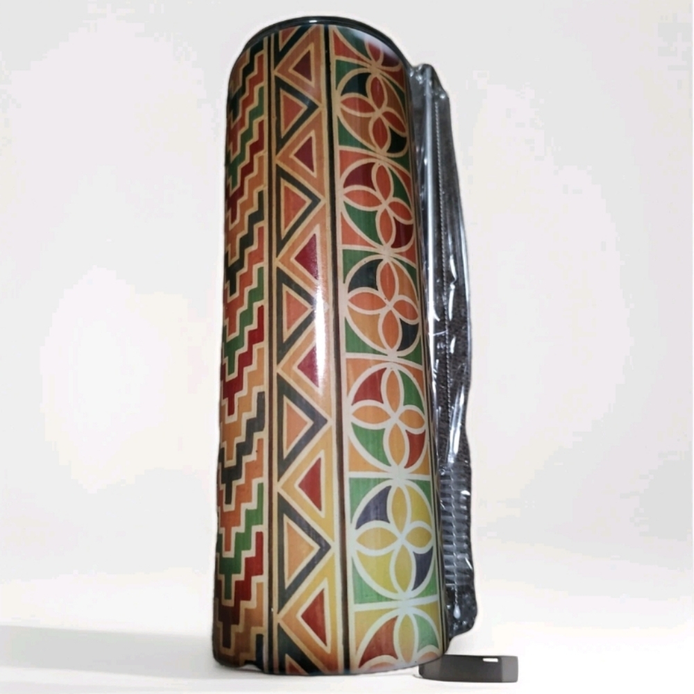 Earthy Geometric Design 20 Oz Skinny Tumbler W/Straw & Brush Sublimated